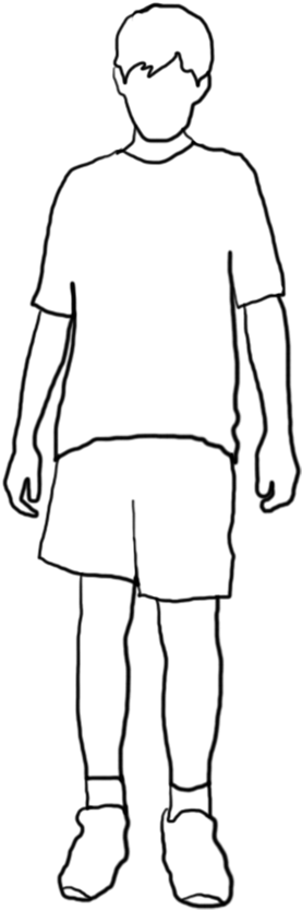 White Silhouette Boy Black Stroke - Illustration (318x866)