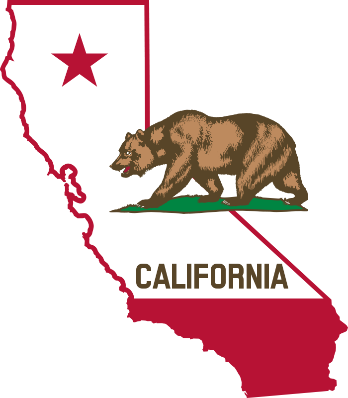 Perfect World Clip Art Places - California Outline With Flag (700x800)