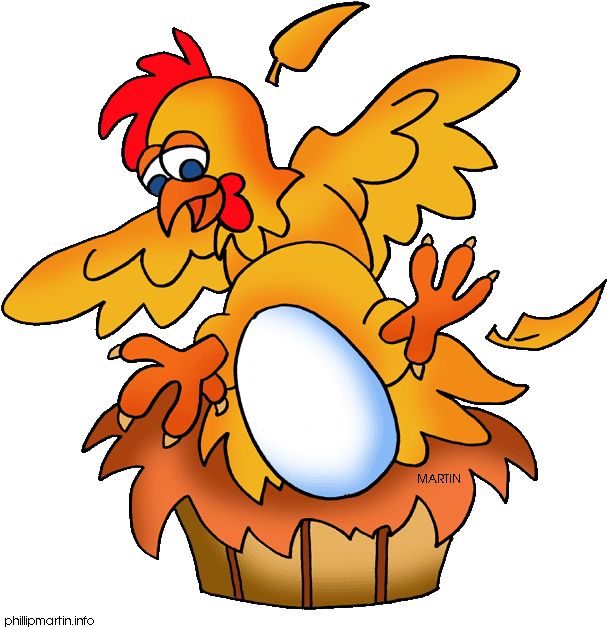 Chicken Laying Eggs Clip Art - Chicken Clipart (645x648)