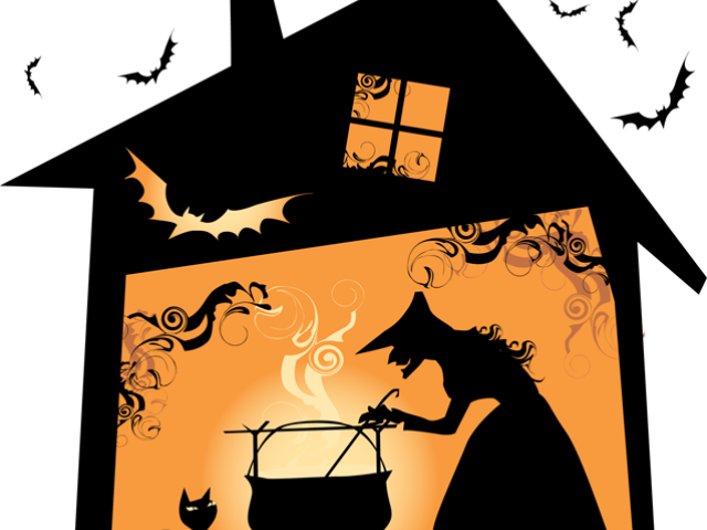Haunted House Clipart Witch House - Halloween (640x480)