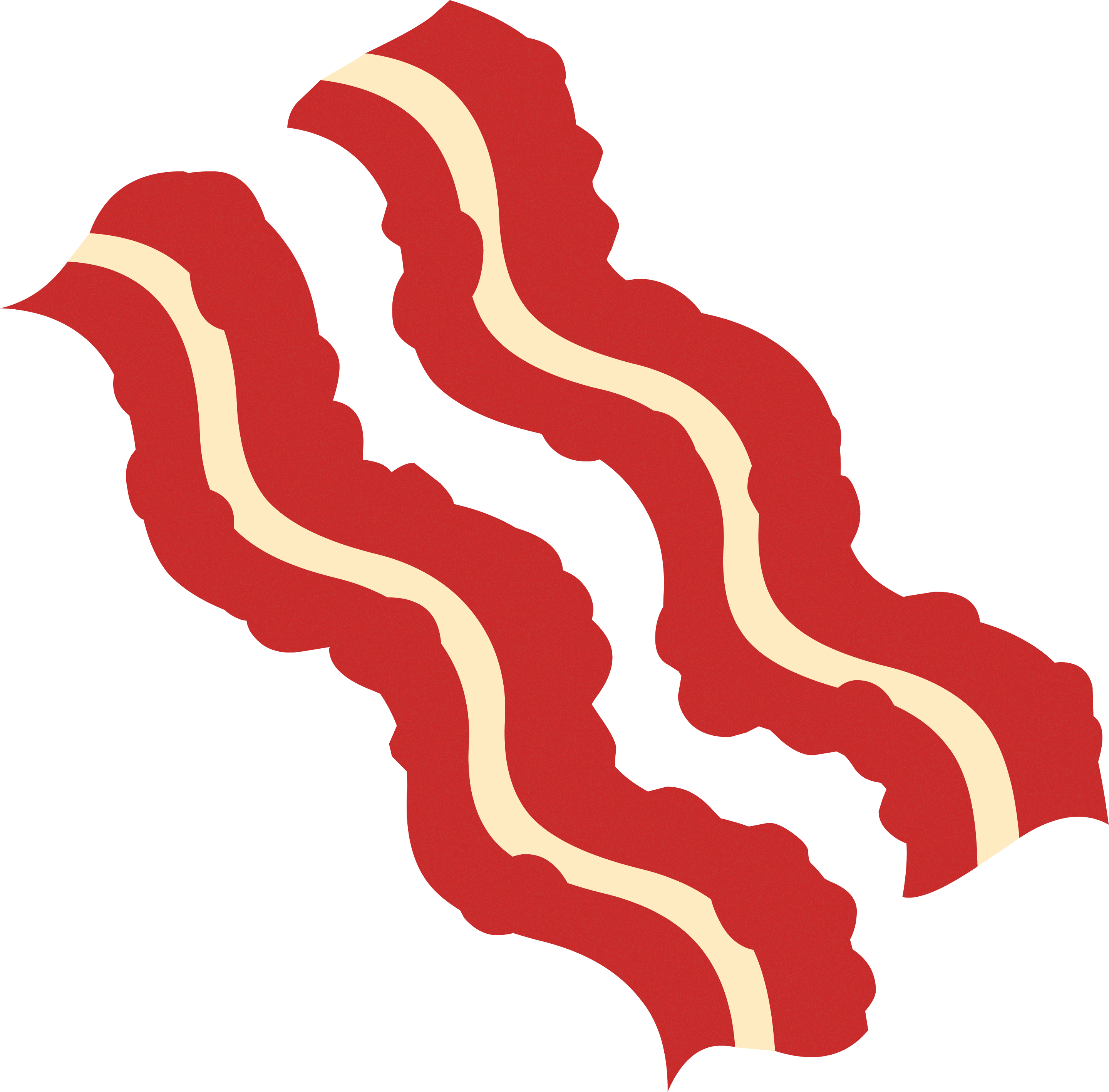 Bacon Cliparts - Clip Art Bacon Strip (2880x2835)