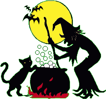 Witch Cauldron Clipart Free Images - Halloween Witch And Cauldron (379x349)