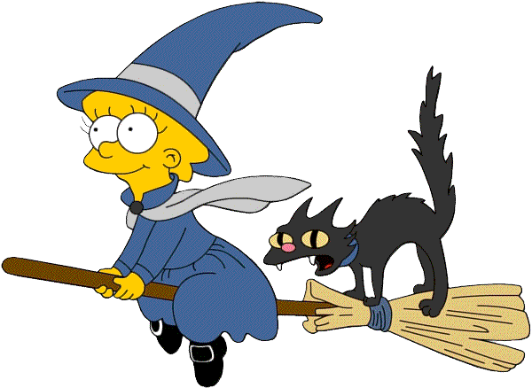 Cute Halloween Cat Clipart - Lisa Simpson Halloween (600x438)