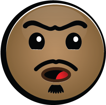 Africapolice Afroblush Afrosad Afroshrug Afrotongueout - Cartoon (350x350)