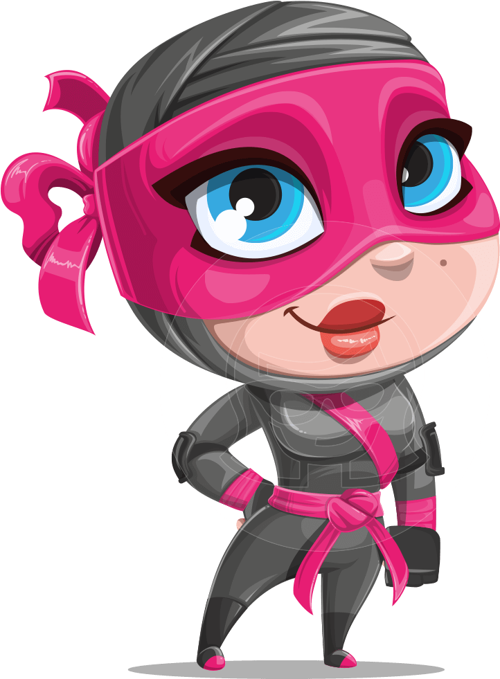 Vector Ninja Cartoon Character - Cartoon Girl Ninja (957x1060)
