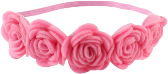 Rose Flower Pink Headband Mini Sesame Rose Flower Pink - Pink Flower Headband Png (600x600)