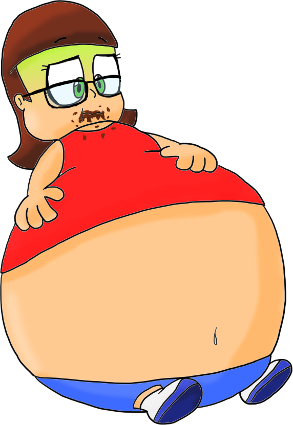 Adelina Ate Too Much Chocolate By Juacoproductionsarts - Eaten Too Much Chocolate (572x831)