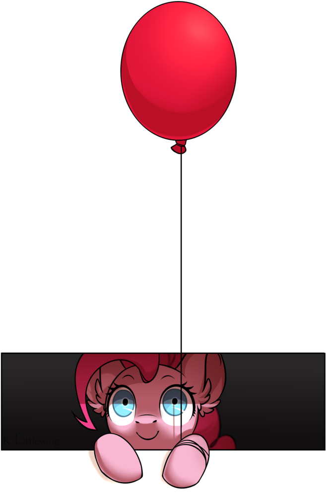 Kate-littlewing, Balloon, Creepy, Creepy Smile, Cute, - Pinkie Pie Pennywise 18+ (702x1024)