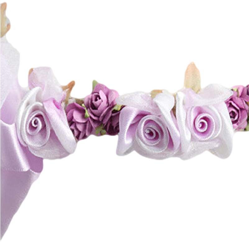 Lilac Silk Floral Crown Wreath W Satin Ribbons Girls - Silk (800x1000)