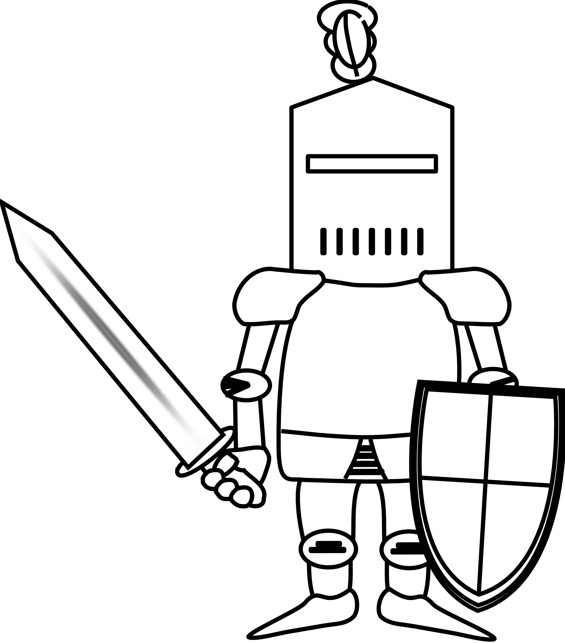 Night Clipart Black And White - Ridder Kopitegninger (1969x2240)