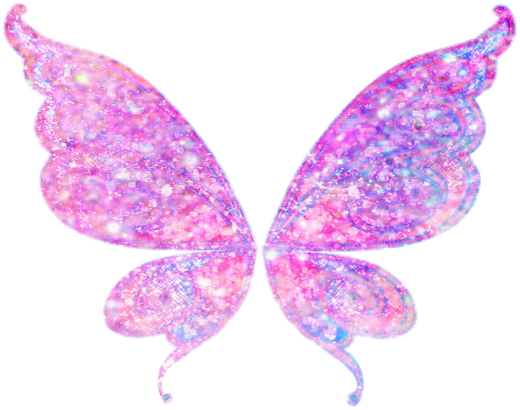Butterfly Wings Glitter Edit Sticker Pretty Interesting - Fairy Wings Transparent Background (1024x809)