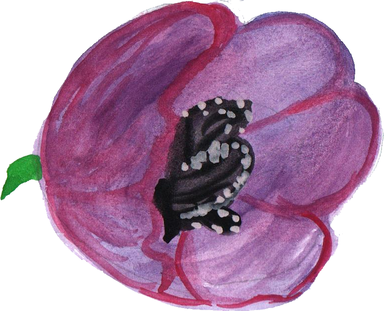 Free Download - Watercolor Flower Purple Png (773x627)