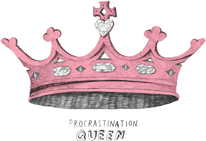 Transparent Queen Crown Tumblr - Procrastination Queen (500x346)