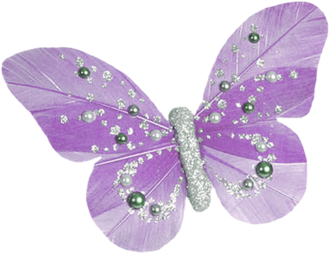 Purple Butterfly - Vlinder Met Knijper (500x397)