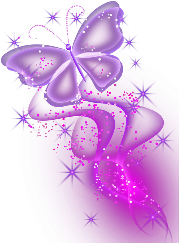 Ftestickers Butterfly Sparkle Neon Purple - Colorful Butterfly Png (1024x1024)