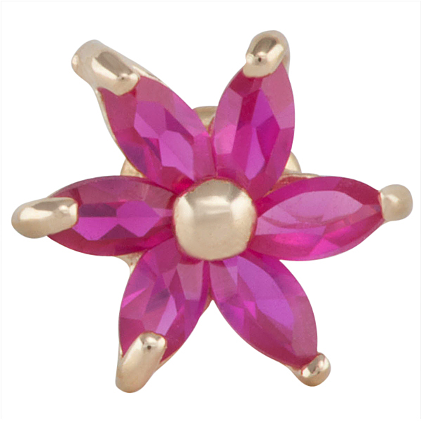 Freshtrends Ruby Red Marquise Cut Cz Flower 14k Yellow - Ruby Red Marquise Cut Cz Flower 14k Yellow Gold Screw (730x730)