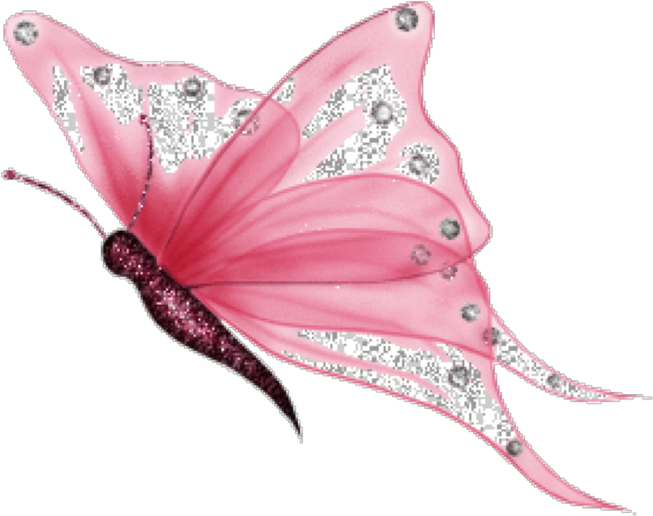 Butterfly Nature Pink Glitter Shimmer Sparkle Butterfly - Mariposas Png (1024x795)