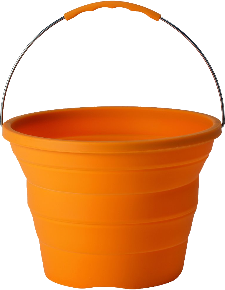 Orange Plastic Bucket - Transparent Background Bucket Clipart Png (764x984)