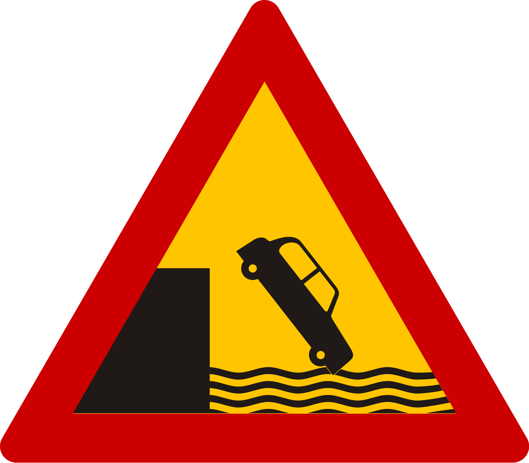 Open - Rock Falling Road Sign (2000x1750)