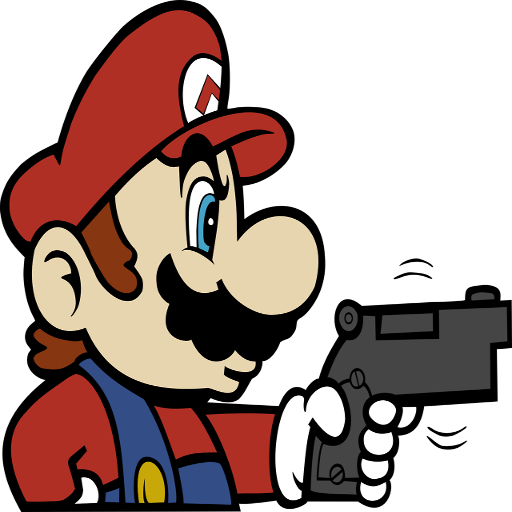 Mario Holding A Gun - Mario With A Gun (512x512)