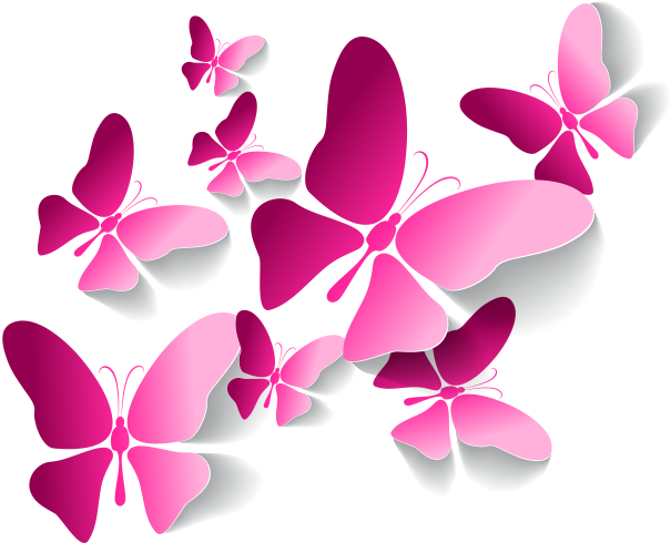 Butterfly Pink - Cartoon Butterfly - Portable Network Graphics (689x703)