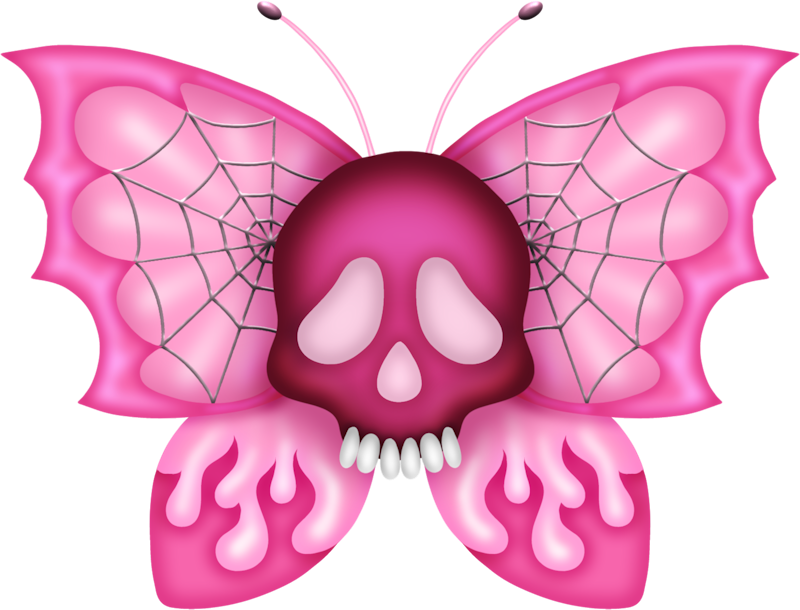 Sugar Skull Clipart Butterfly - Skull (800x610)