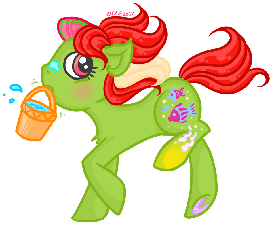 Crystal-sushi, Bucket, G1, Horseshoes, Pony, Safe, - Cartoon (1024x1024)