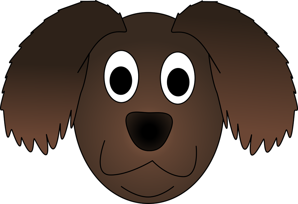 Adorable Clipart Brown Puppy - Old Dog Head Animated (960x657)