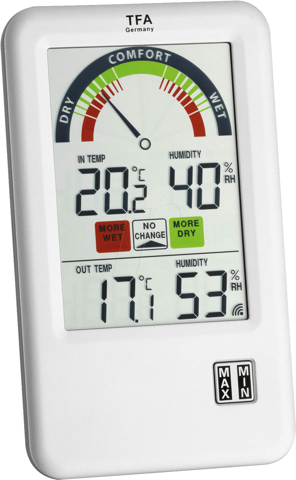 Bel Air Radio Thermo Hygrometer Tfa Dostmann - Tfa 30.3045 Bel-air Wireless Thermo-hygrometer (968x1560)