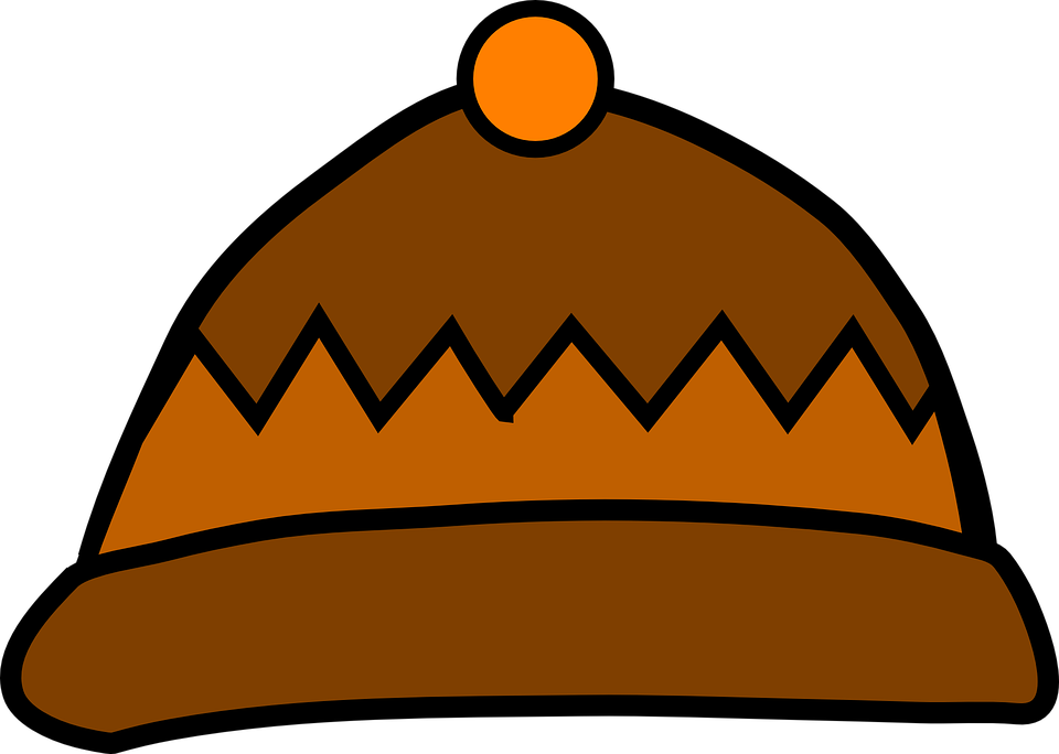 Clipart Of A Cartoon Brown Teddy Bear Wearing A Winter - Brown Hat Clipart (960x684)