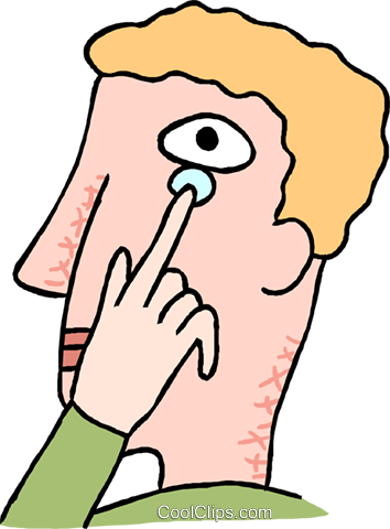 Lens Clipart Line Art - Taking Contact Lenses Out Clipart (354x480)