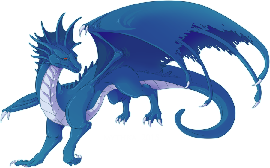 Old Lady By Mythka Blue Flames Clip Art - Dragon (900x562)