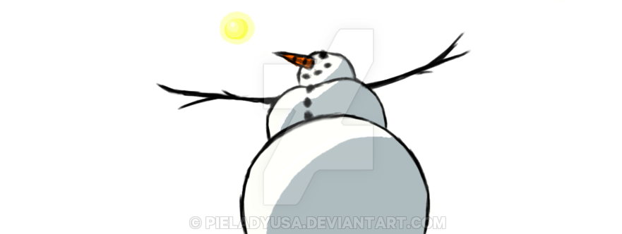 Perspective Snowman By Pieladyusa - Cartoon (900x331)