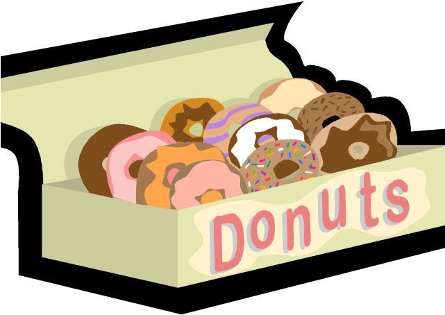 Doughnut Clipart Box Donut - Chocolate (641x454)