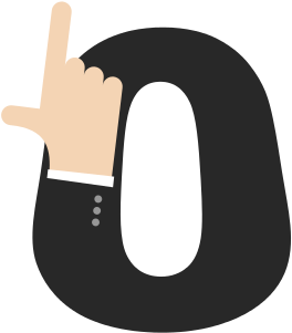 Number 0 Letter Businessman Hand Font - Cartoon (550x550)