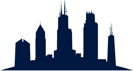Chicago Skyline Cityscape Silhouette - Chicago City Skyline Illustration (640x480)