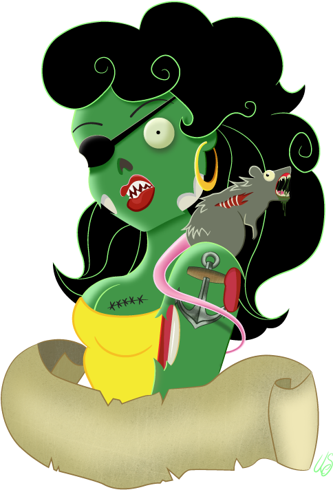 Zombie Pinup With Rat - Pin-up Model (655x784)