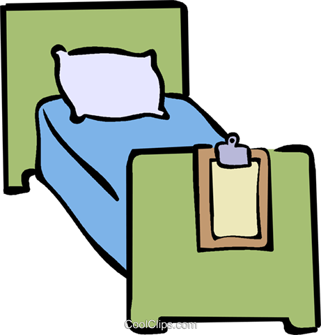 Hospital Bed Royalty Free Vector Clip Art Illustration - Hospital Bed (461x480)