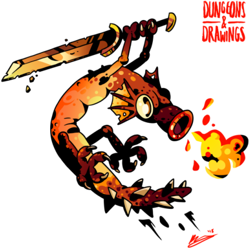 Firenewt Firenewts Are Relatives To Lizardfolk, But - Dungeons & Dragons (500x500)