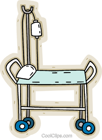 Hospital Bed Vektor Clipart Bild - Hospital Bed Clipart (349x480)
