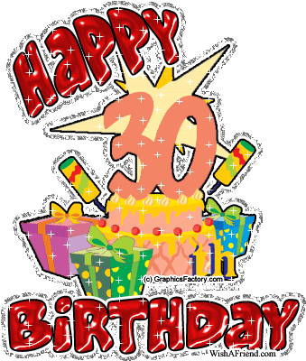 Age Specific Birthday - Happy 30th Birthday Gif (354x408)