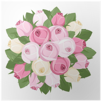 Bouquet Of Pink And White Rose Buds - Rose (400x400)