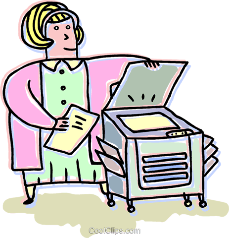 Businesswoman At The Photocopier Royalty Free Vector - Businesswoman At The Photocopier Royalty Free Vector (463x480)