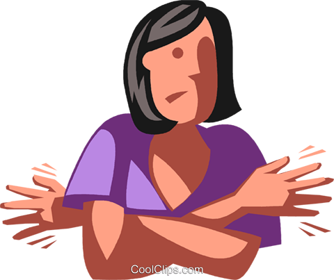 Businesswoman With Her Hands Tangled Royalty Free Vector - Illustration (480x403)
