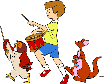 Marching Clip Art - Winnie The Pooh Song Lyrics (455x363)