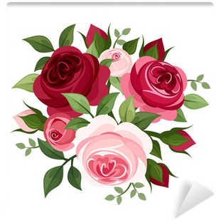 Red And Pink Roses - Ribbon Winner Heirloom Roses Coloring Book [book] (400x400)