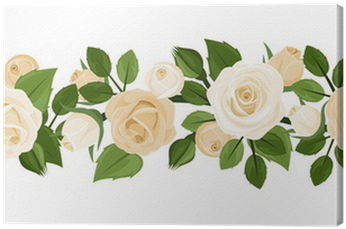 Horizontal Seamless Background With Red Roses - Euclidean Vector (400x400)