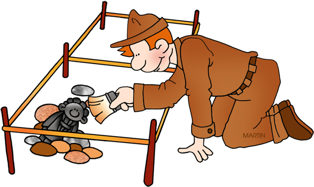 Archaeologist At Dig Site - Archaeology Clipart (648x396)