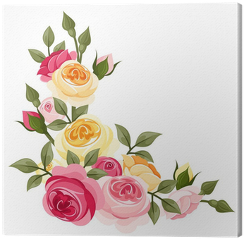 Pink And Yellow Vintage Roses - Flower Corner Vintage (400x400)