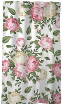 Seamless Pattern With Pink And White Roses - Coloring Book For Grown Ups: Beautiful Elegant Flower (400x400)